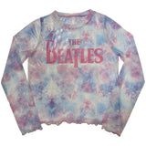 The Beatles: Drop T Logo Long Sleeve Crop Top (Kvinder) (Mesh)