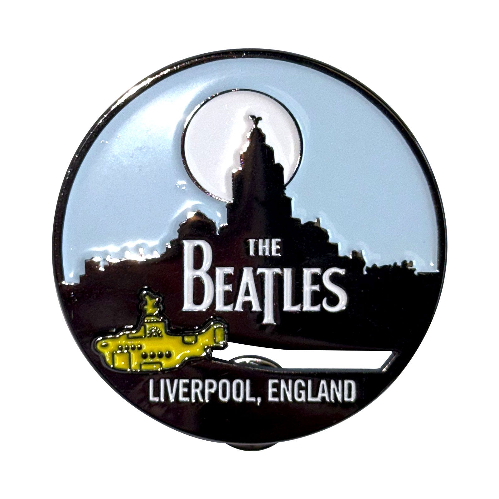 The Beatles: Liverpool Skyline & Yellow Submarine Pin Badge