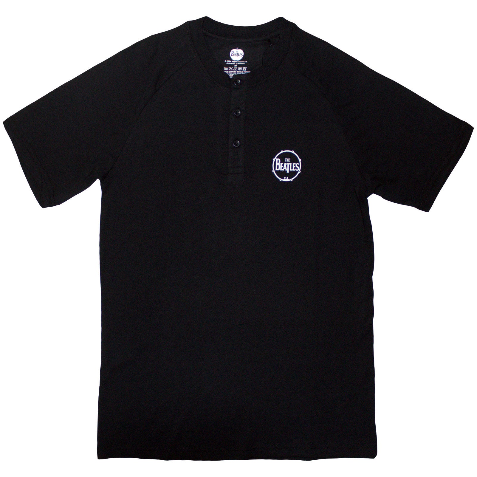 The Beatles: Mini Drum Logo Raglan T-Shirt (3 Button Collar)
