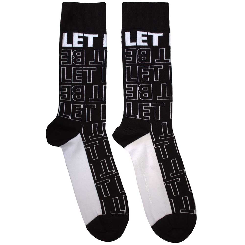 The Beatles: Let It Be Text Outlines Repeat Ankle Socks