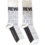 The Beatles: Revolver Text Outlines Repeat Ankle Socks