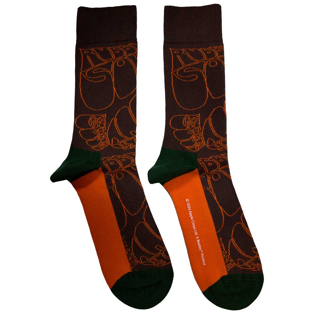 The Beatles: Rubber Soul Text Outlines Repeat Ankle Socks