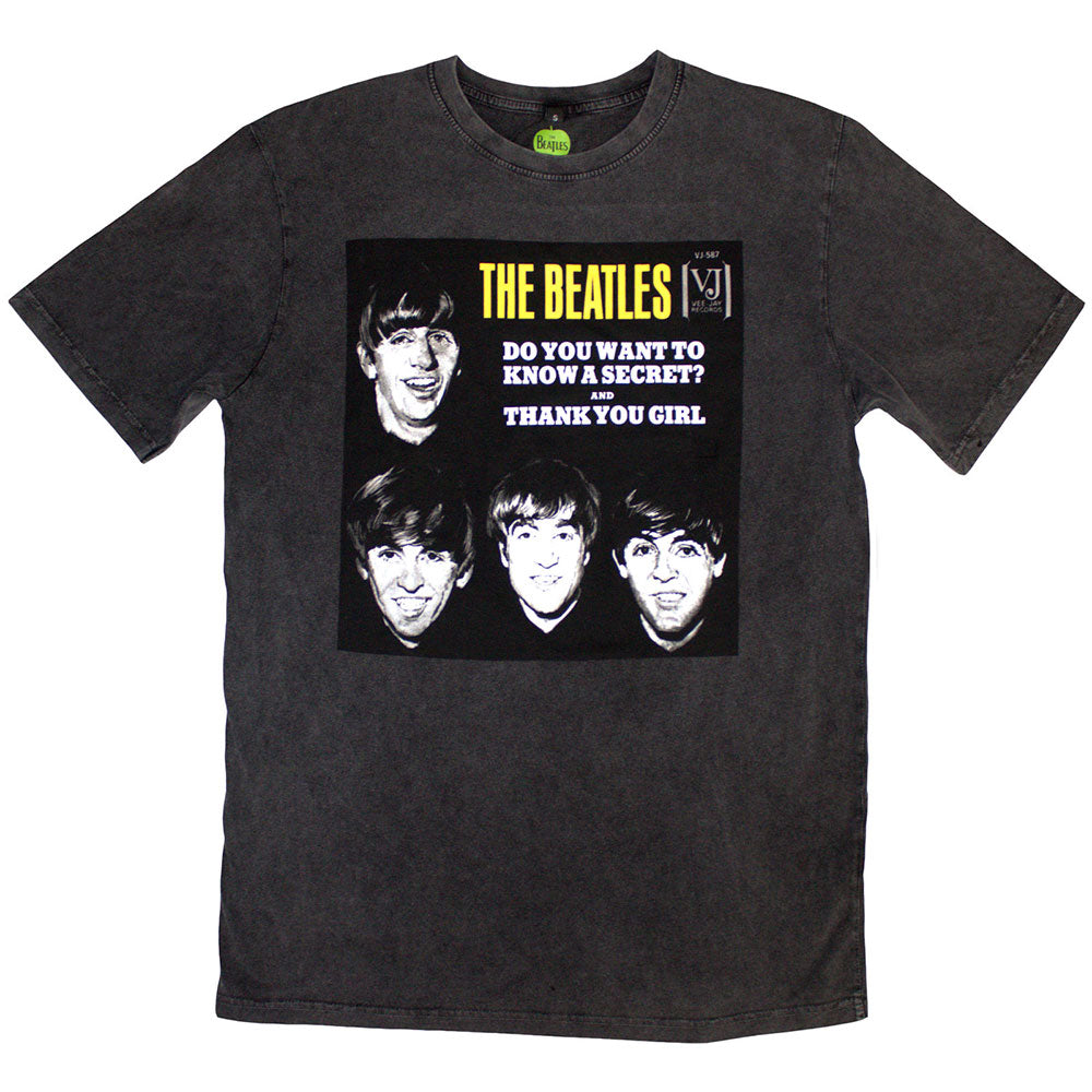 The Beatles: VJ Secret Sleeve Stone Wash T-Shirt (Stone Wash)