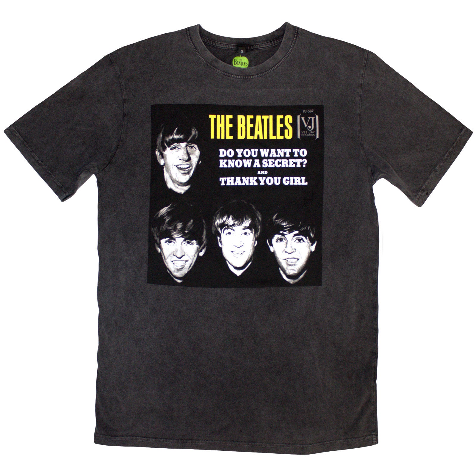 The Beatles: VJ Secret Sleeve Stone Wash T-Shirt (Wash)