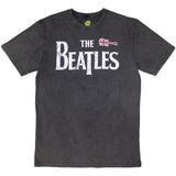 The Beatles: Guitar & Drop T Stone Wash T-Shirt (Wash)
