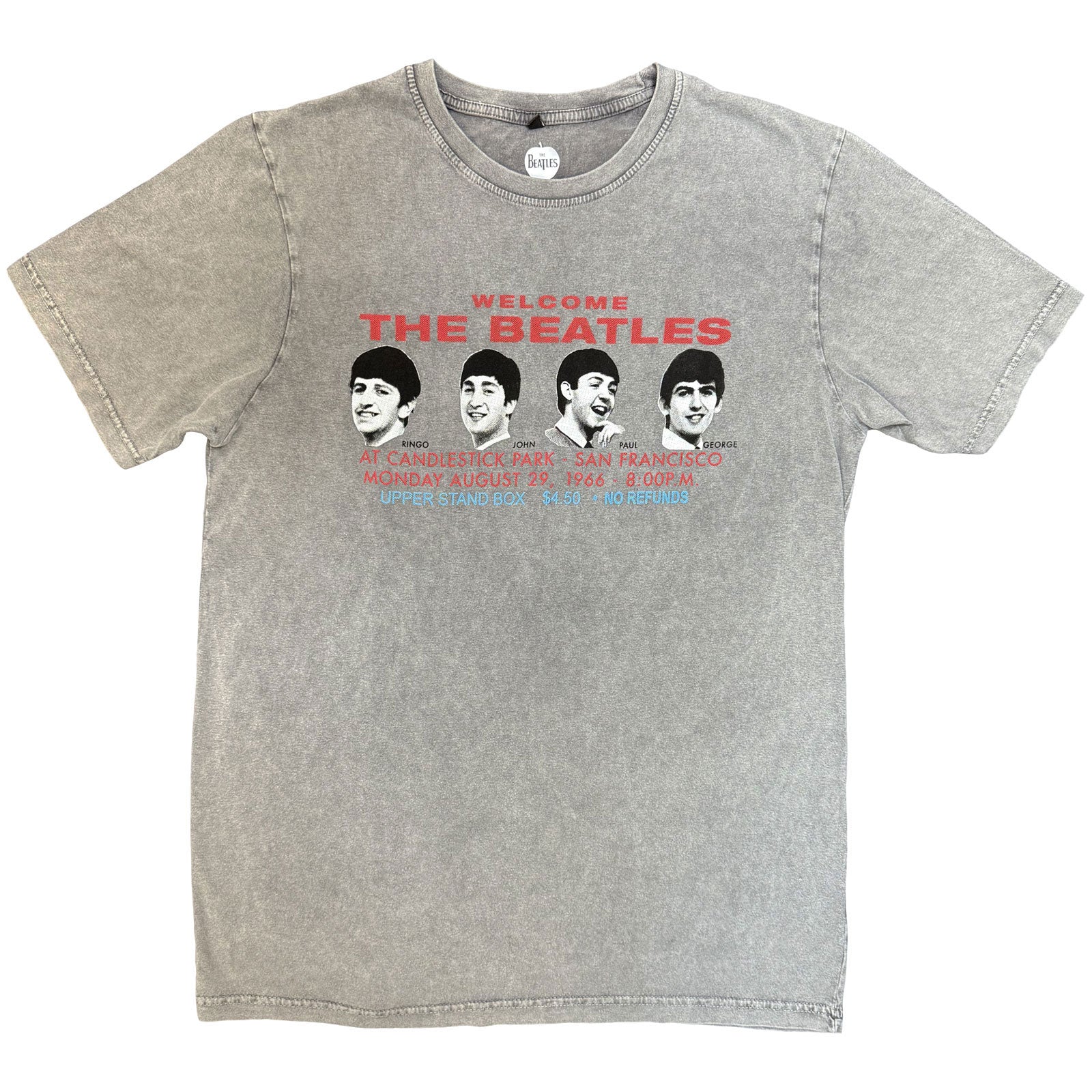 The Beatles: Candlestock Park Heads Stone Wash T-Shirt (Wash)