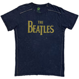 The Beatles: Drop T Logo Snow Wash (Navy Blue) (Wash Collection) T-shirt – officielt merchandise
