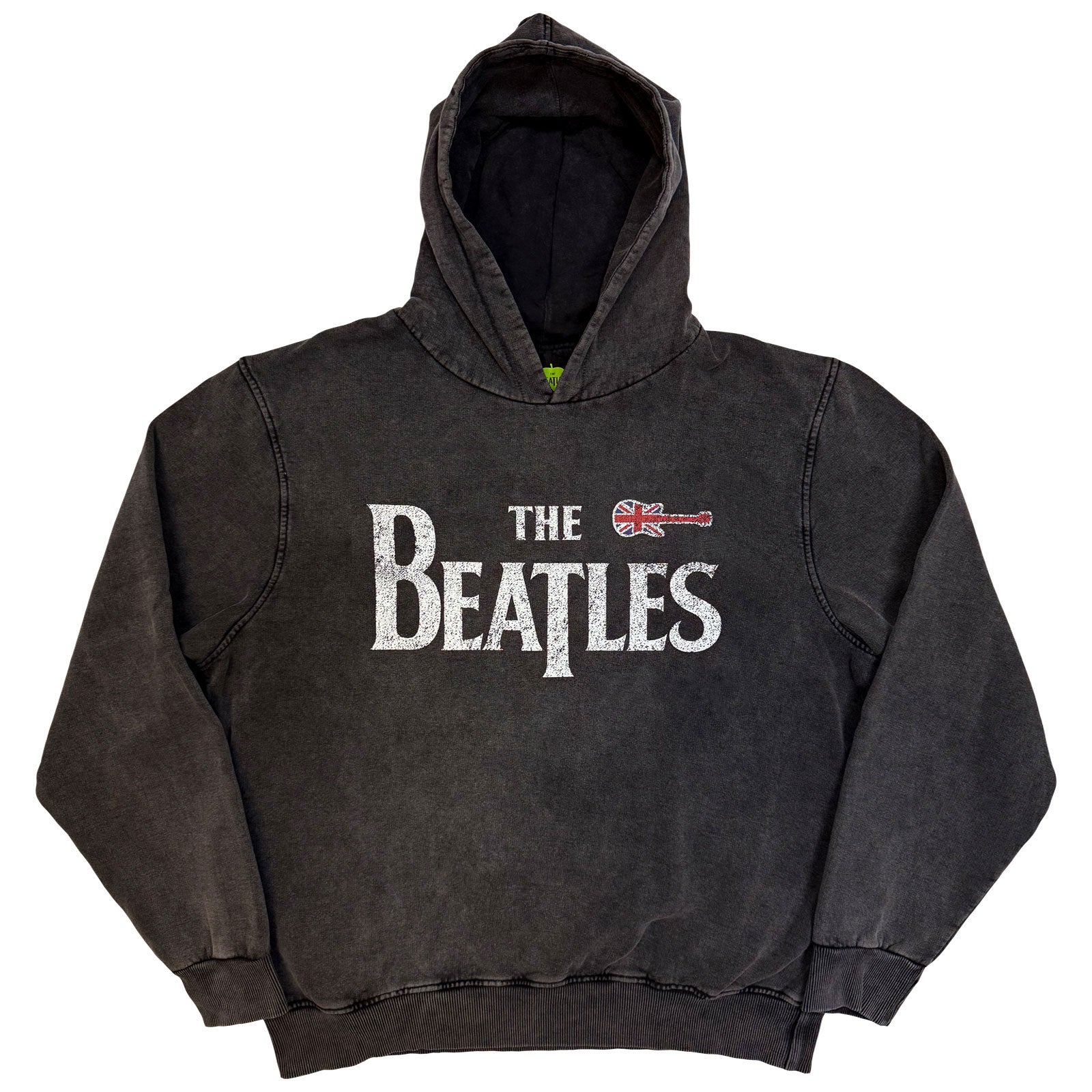 The Beatles: Guitar & Drop T Stone Wash Pullover Hoodie (Wash)