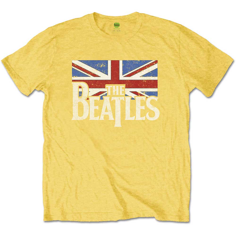 The Beatles: Drop T Logo & Vintage Flag (LOS) T-shirt – officielt merchandise