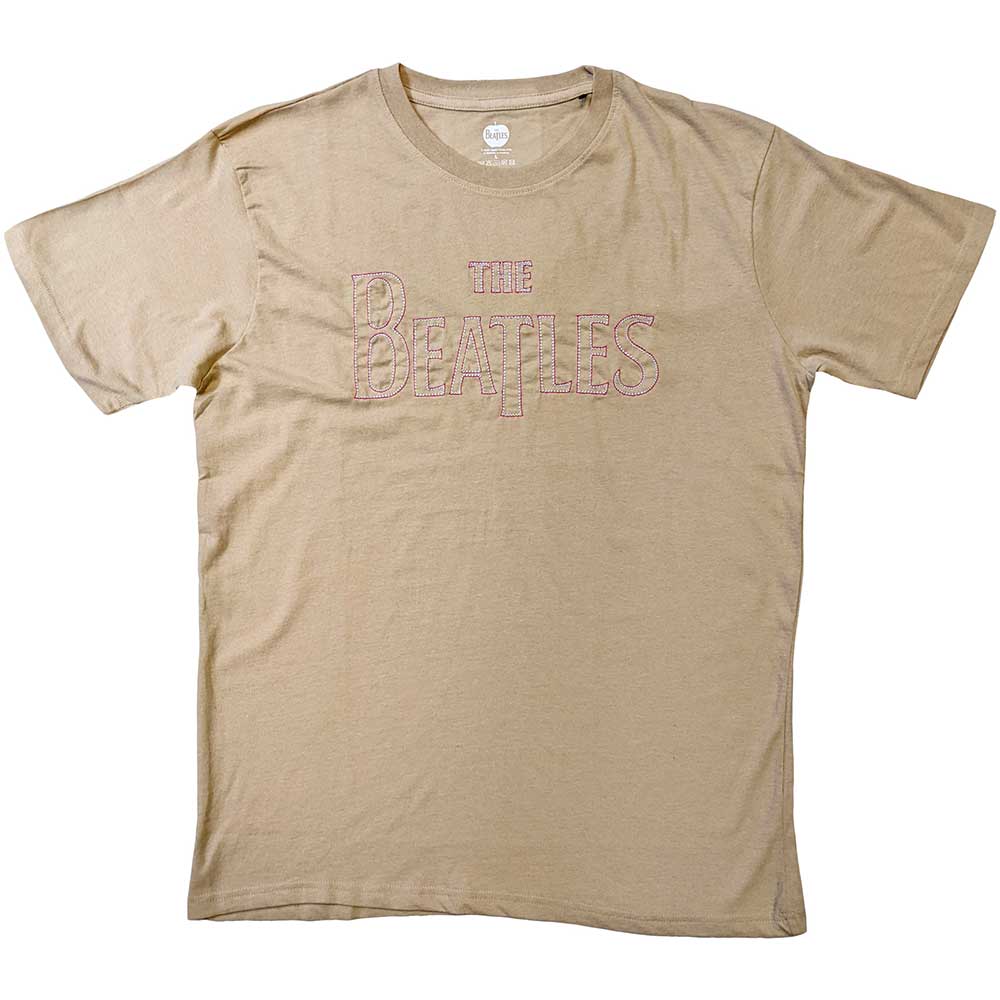 The Beatles: Drop T Embroidered (Sand) (Embellished) T-shirt – officielt merchandise
