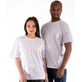 The Beatles: Drop T Logo & Apple White - on - White (Hi - Build) T-shirt – officielt merchandise
