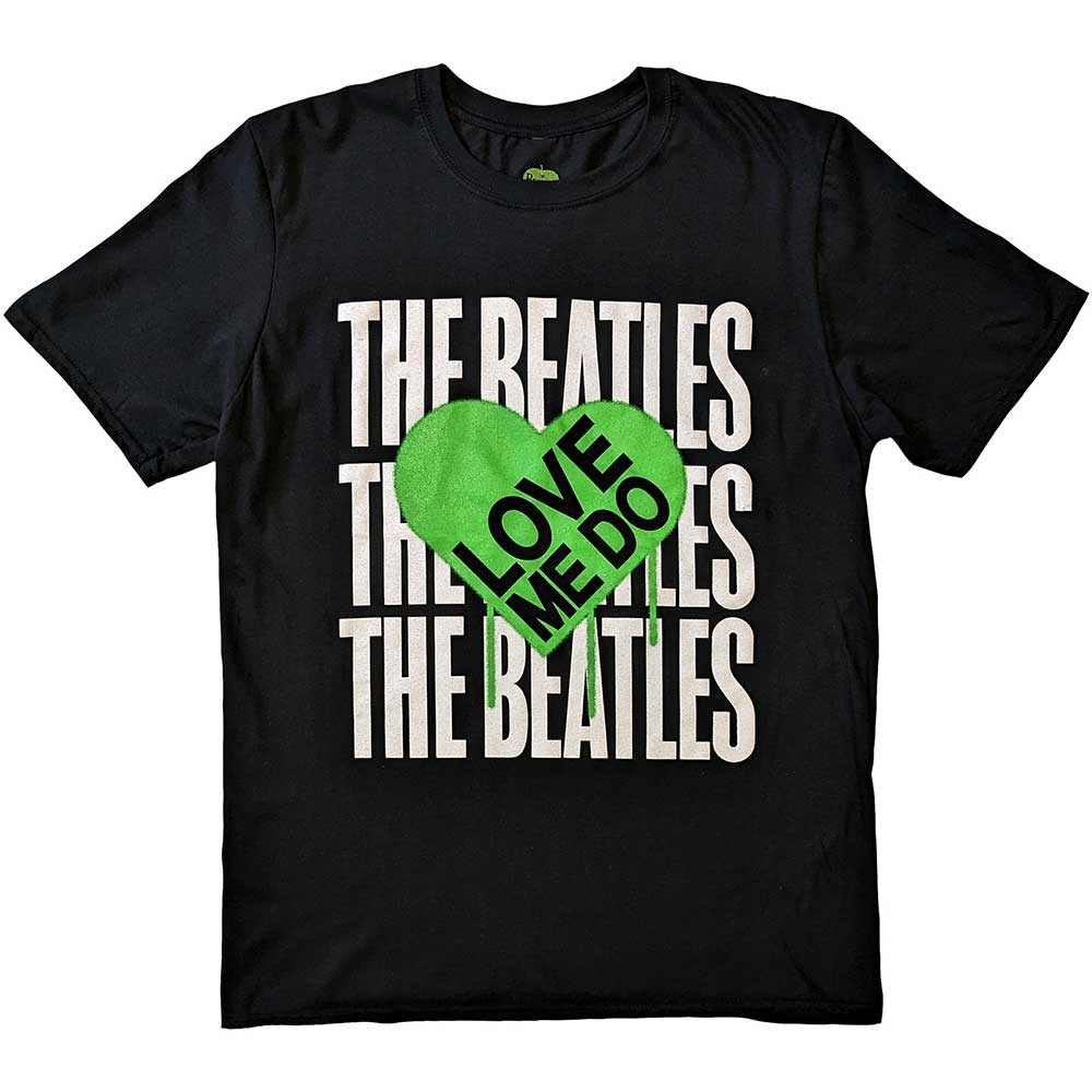 The Beatles: Love Me Do Graffiti Heart T-shirt – officielt merchandise