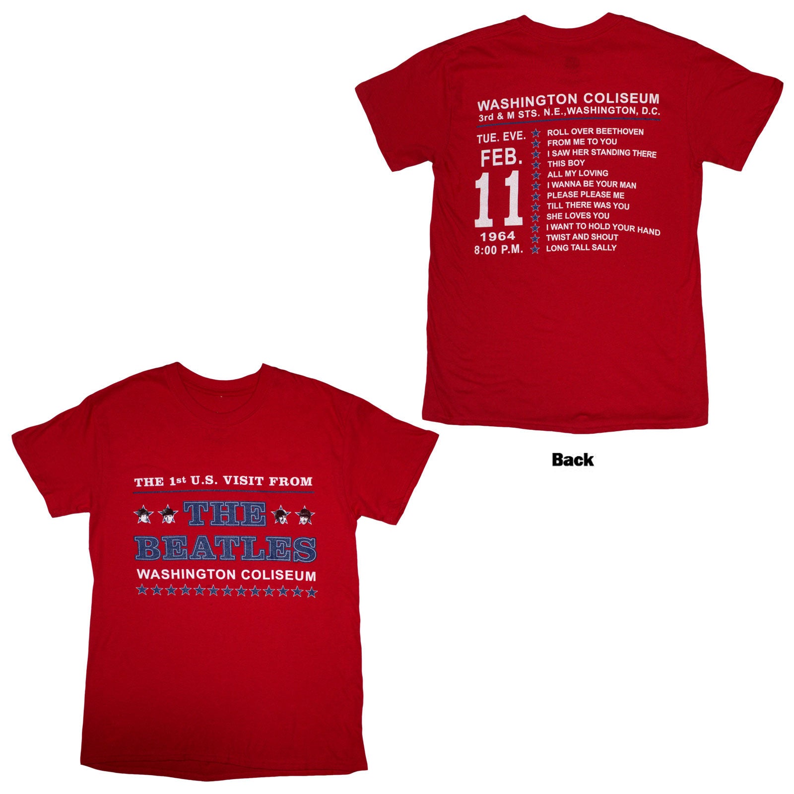 The Beatles: Washington '64 Stars Setlist T-Shirt