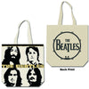 The Beatles: Four Heads with Gold Logo Cotton Tote Bag (Back Print)