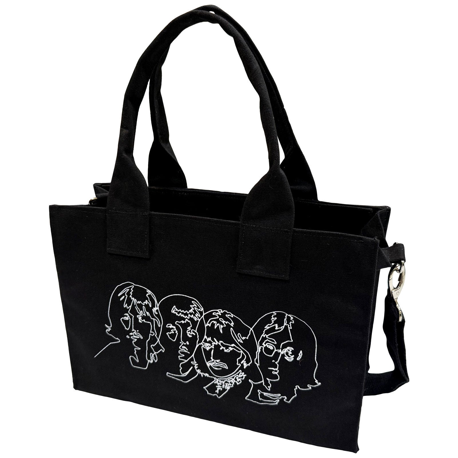 The Beatles: White Album Faces & Apple Cotton Tote Bag (Back Print)