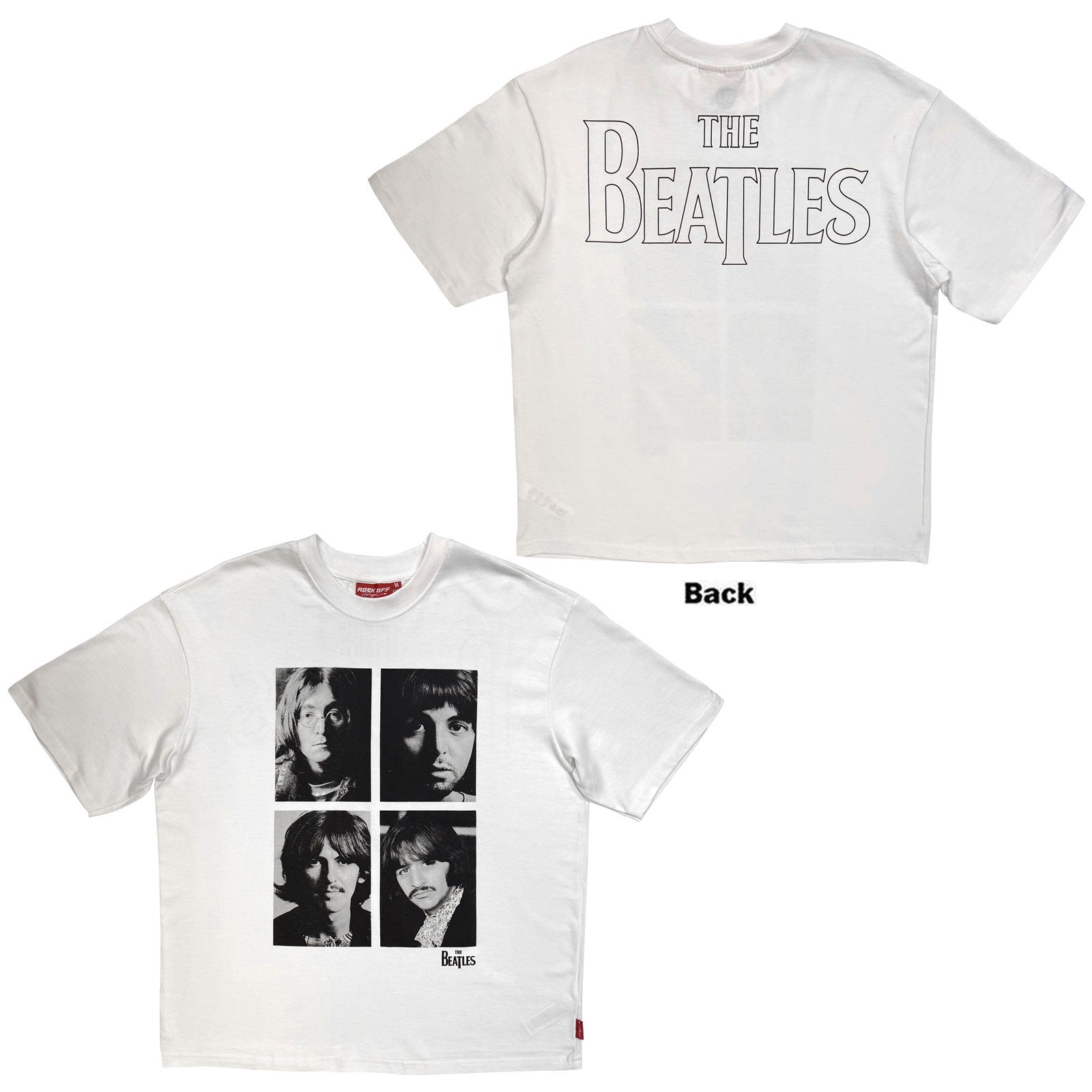 The Beatles: Four Portrait Wash T-shirt – officielt merchandise