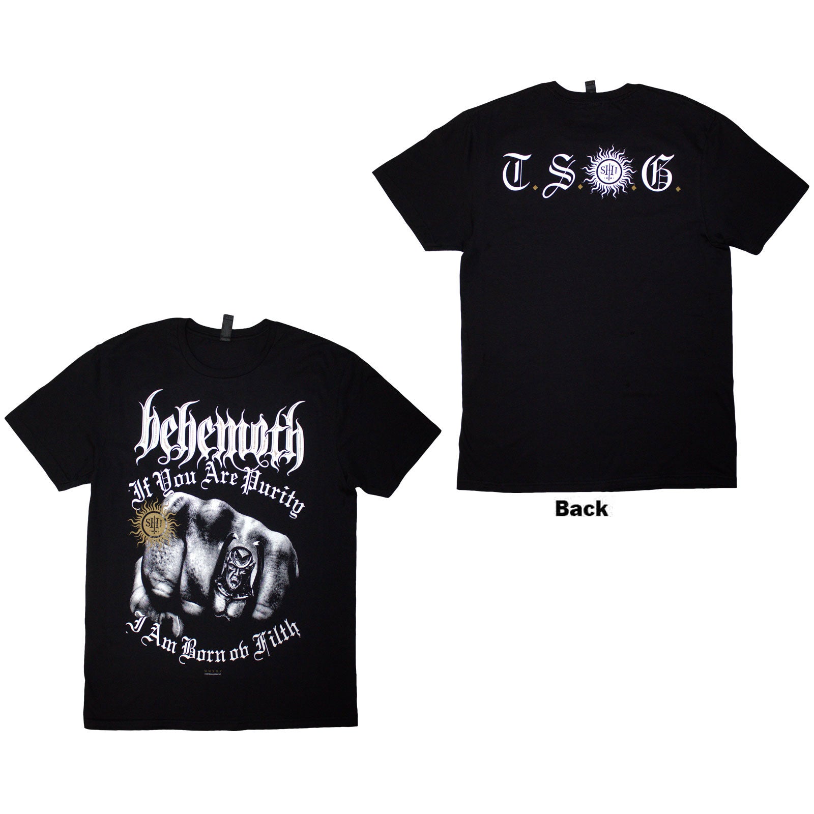 Behemoth: The Shit Ov God Purity Fist T-Shirt (Back Print)