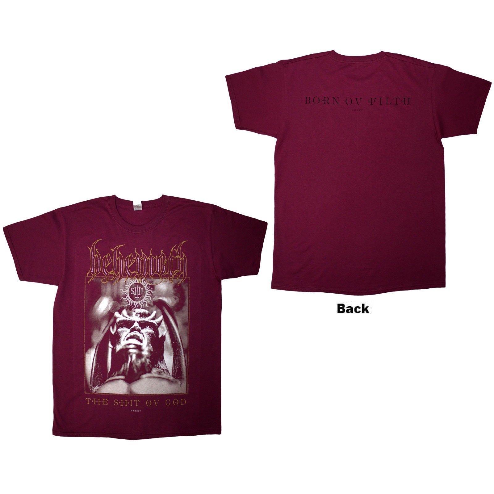 Behemoth: The Shit Ov God Cover T-Shirt (Back Print)