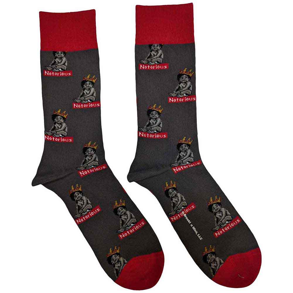 Biggie Smalls: Notorious Baby (Charcoal Grey) (UK Size 7 - 11) Strømper – officielt merchandise