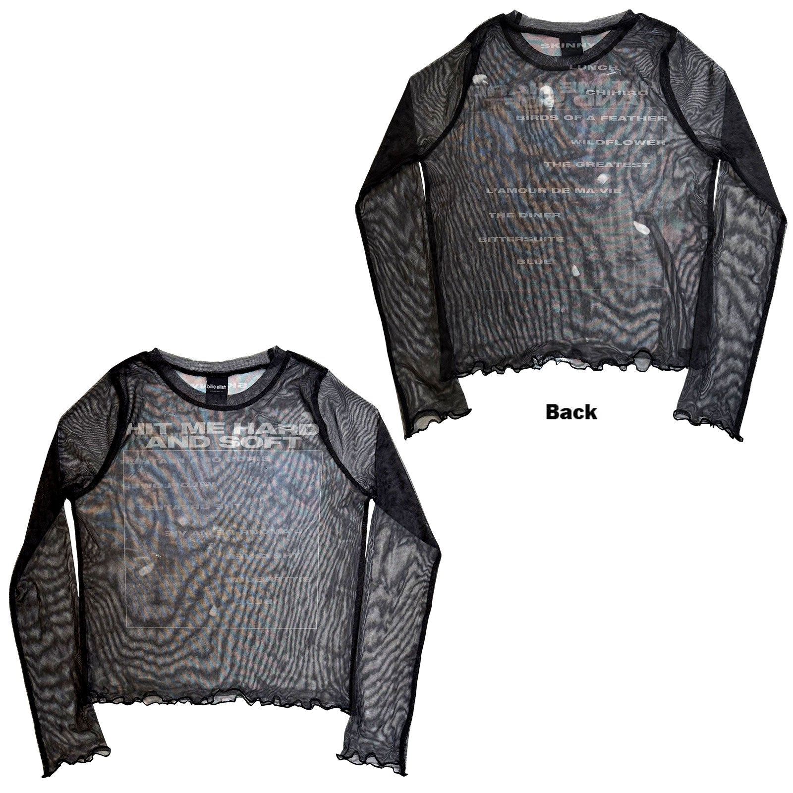 Billie Eilish: HMHAS Tracklist Long Sleeve – officielt merchandise