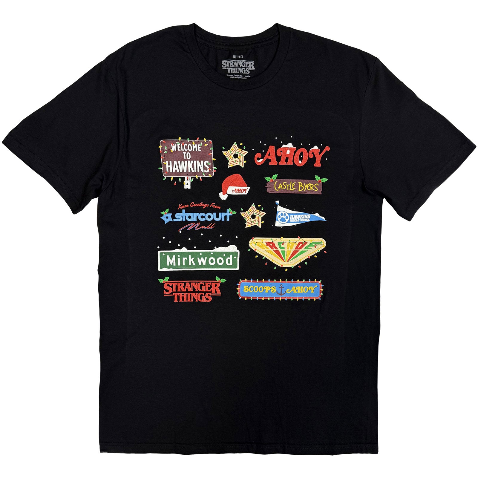 Netflix: Stranger Things - Deck Christmas Sign T-Shirt