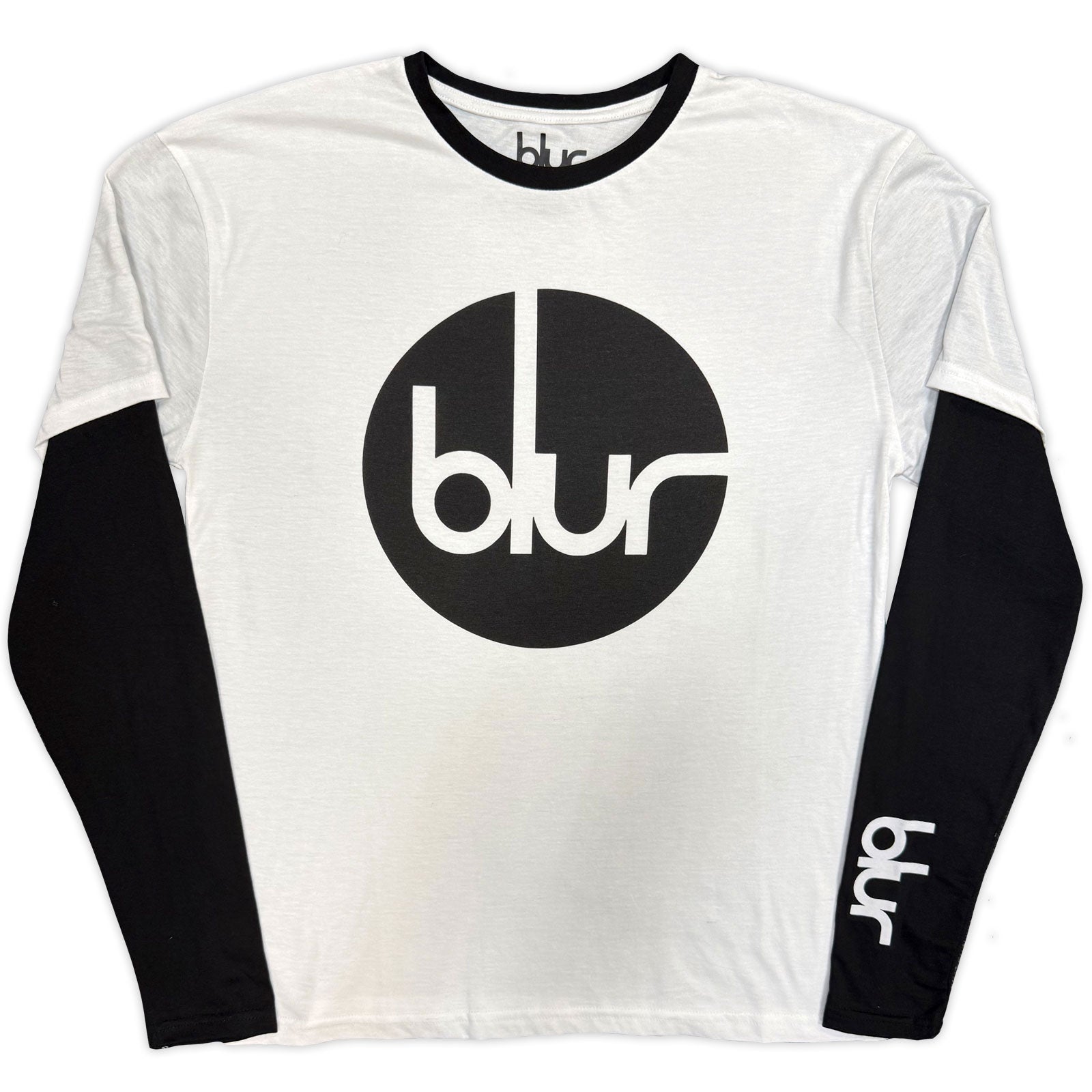 Blur: Circle Logo (Black & White) (Sleeve Print) Long Sleeve – officielt merchandise