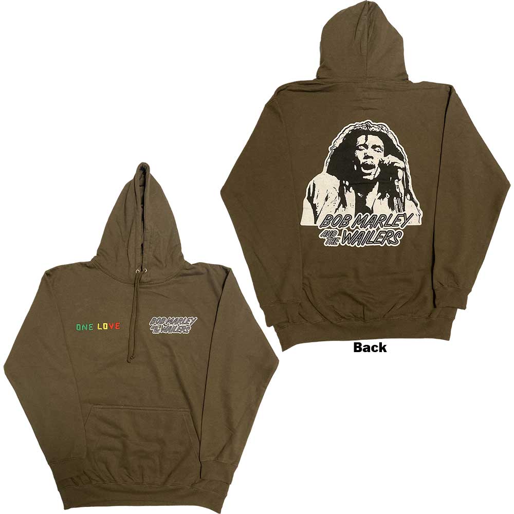 Bob Marley: One Love Wailers Mic Photo Pullover Hoodie (Back Print)