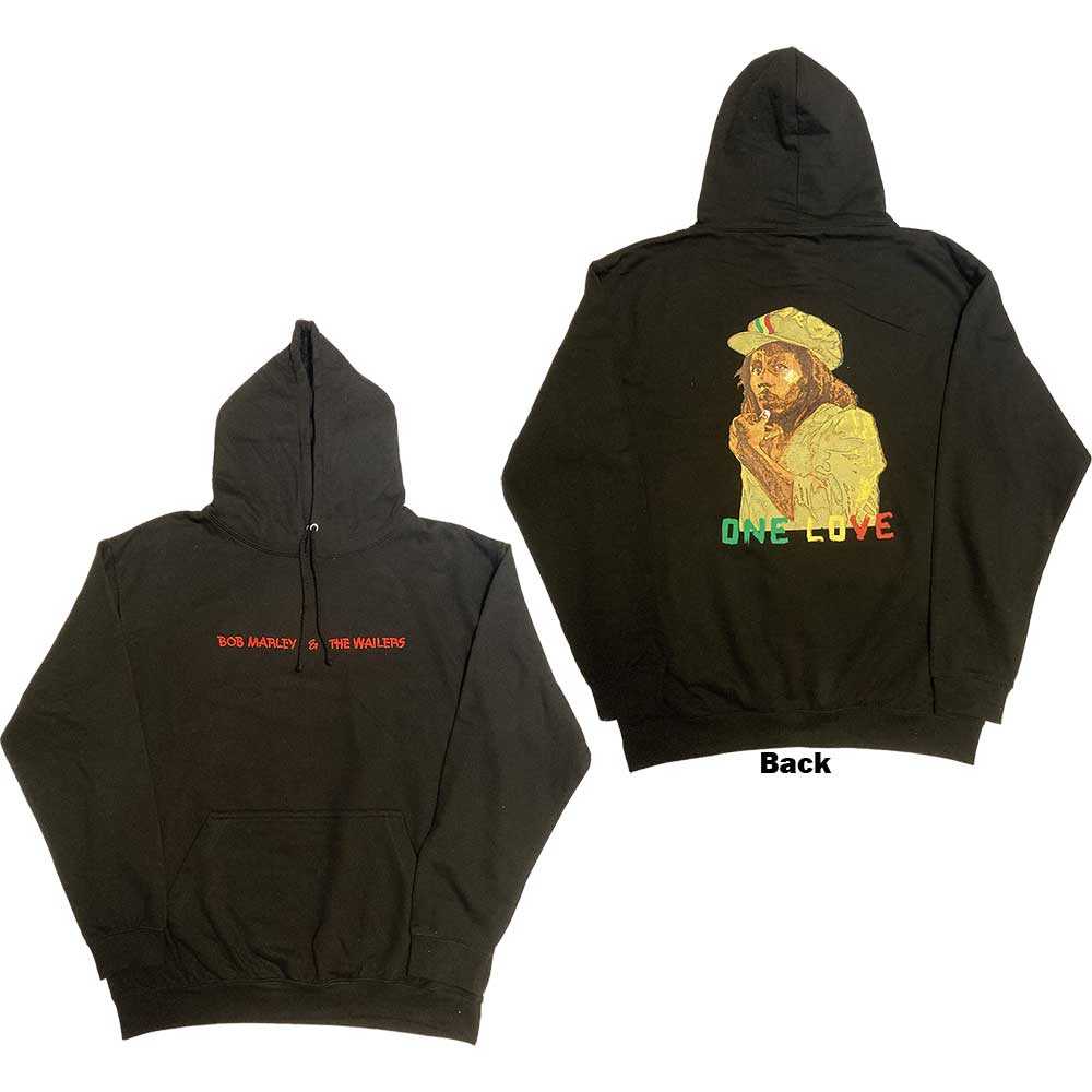 Bob Marley: Wailers One Love Portrait Pullover Hoodie (Back Print)