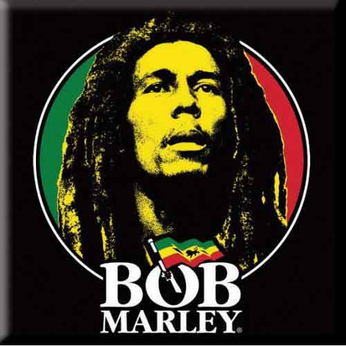 Bob Marley: Logo Face Magnet – officielt merchandise
