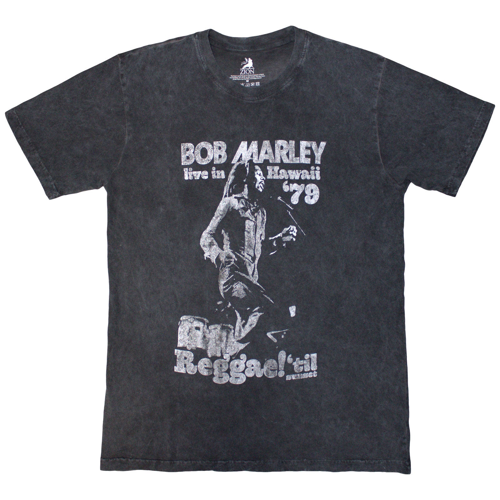 Bob Marley: Hawaii (Charcoal Grey) (Wash Collection) T-shirt – officielt merchandise