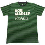 Bob Marley Unisex T-Shirt: Exodus (Stribet grøn/sort)