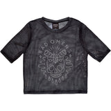 Bad Omens: Moth Skull Crop Top (Kvinder) (Mesh)