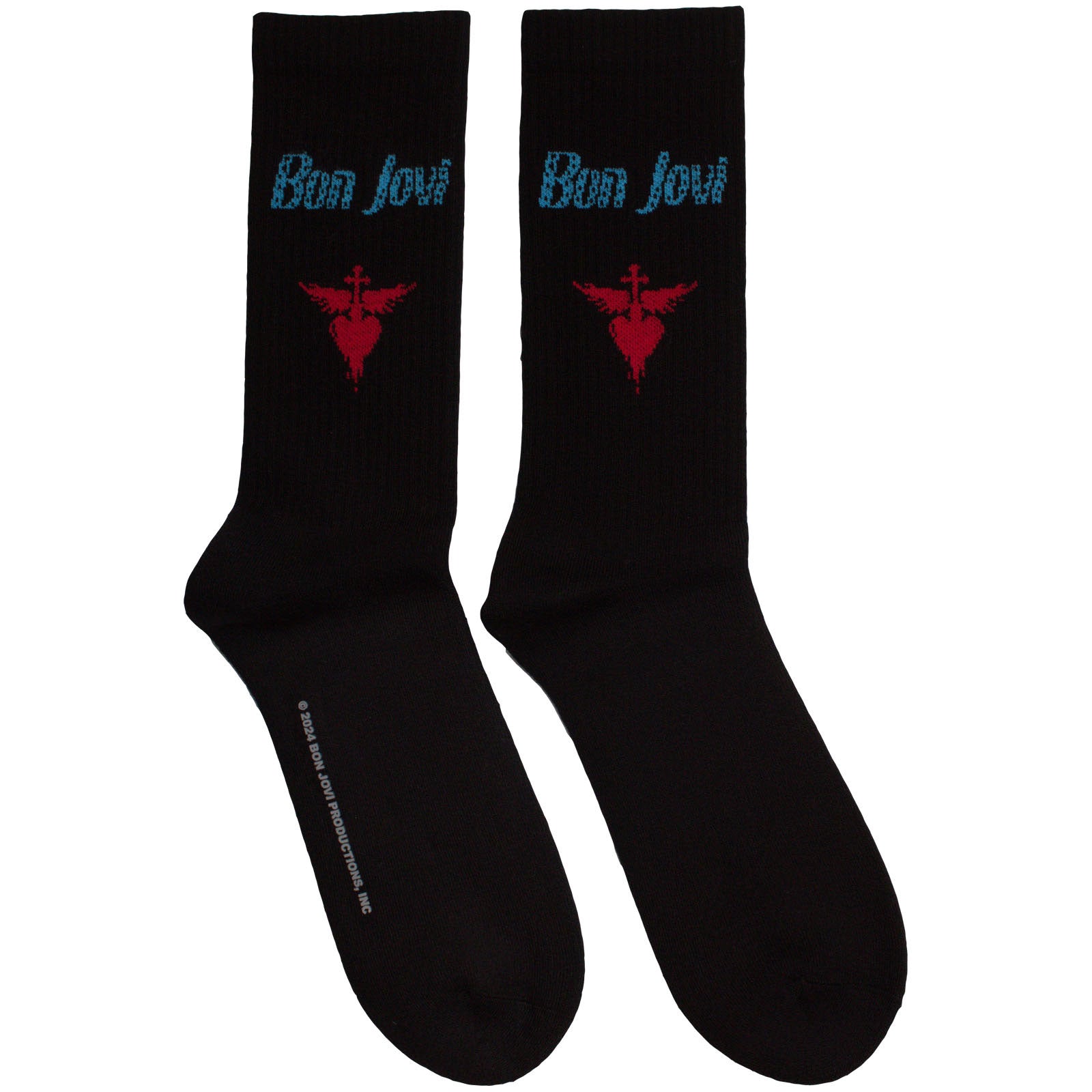 Bon Jovi: Dagger Heart Blue Logo Terry Socks