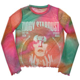 David Bowie: Ziggy v2 Long Sleeve Crop Top (Kvinder) (Mesh)