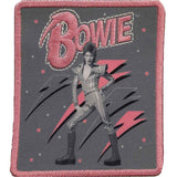 David Bowie: Pink Flash Woven Logo Patch – officielt merchandise