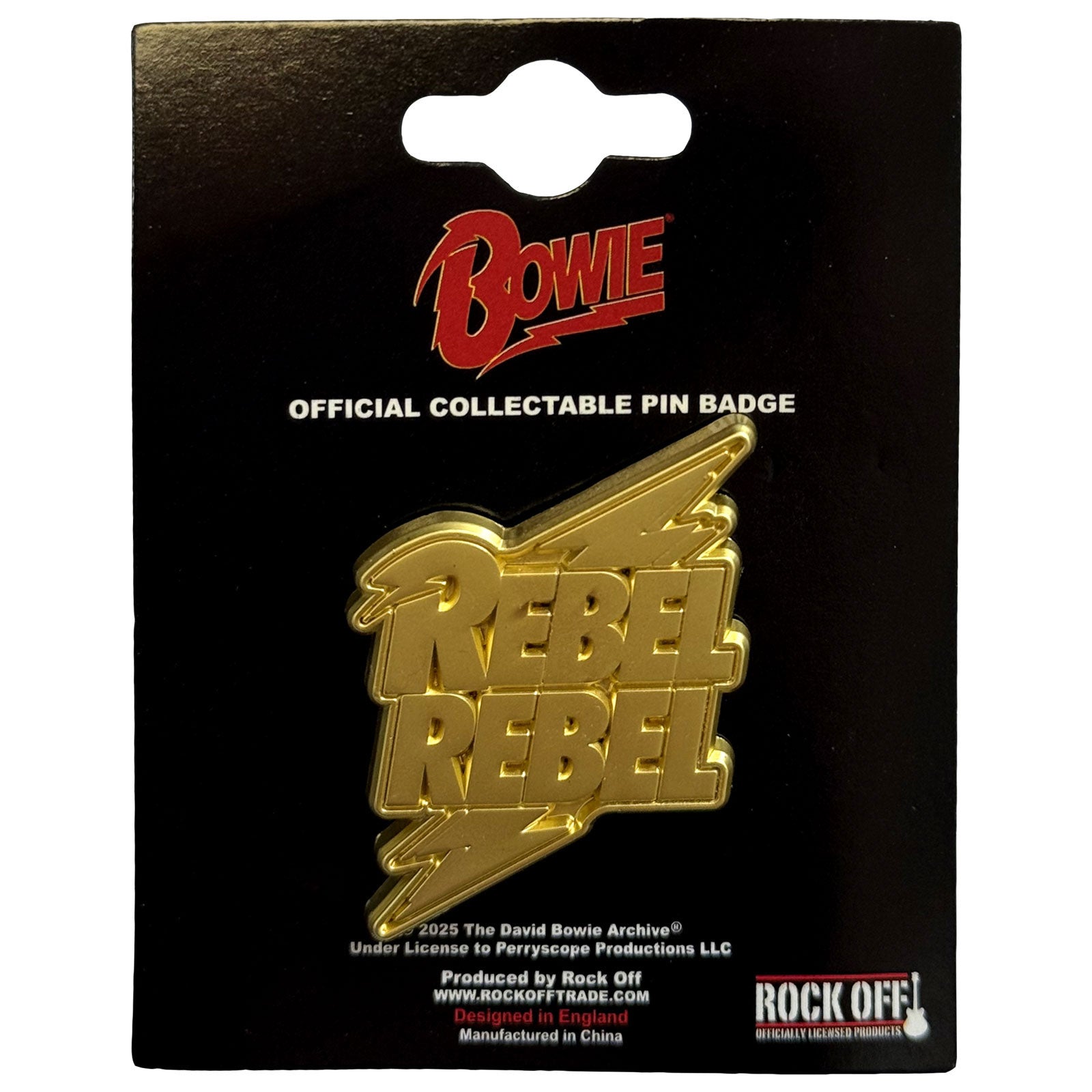 David Bowie: Rebel Rebel Gold Pin Badge