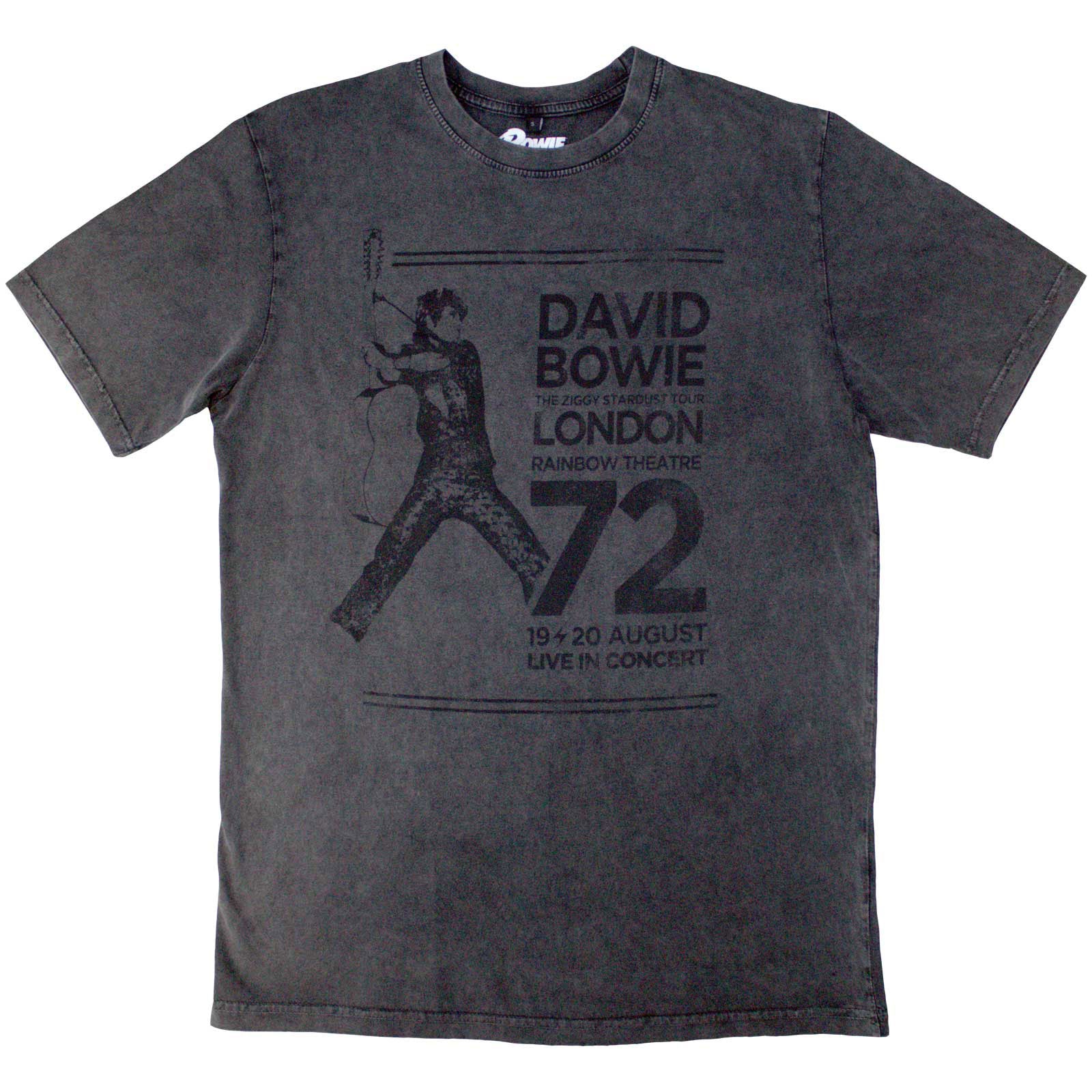 David Bowie: Rainbow Theatre Stone Wash T-Shirt (Wash)