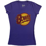 David Bowie: Vintage Diamond Dogs Logo (Purple) T-shirt – officielt merchandise