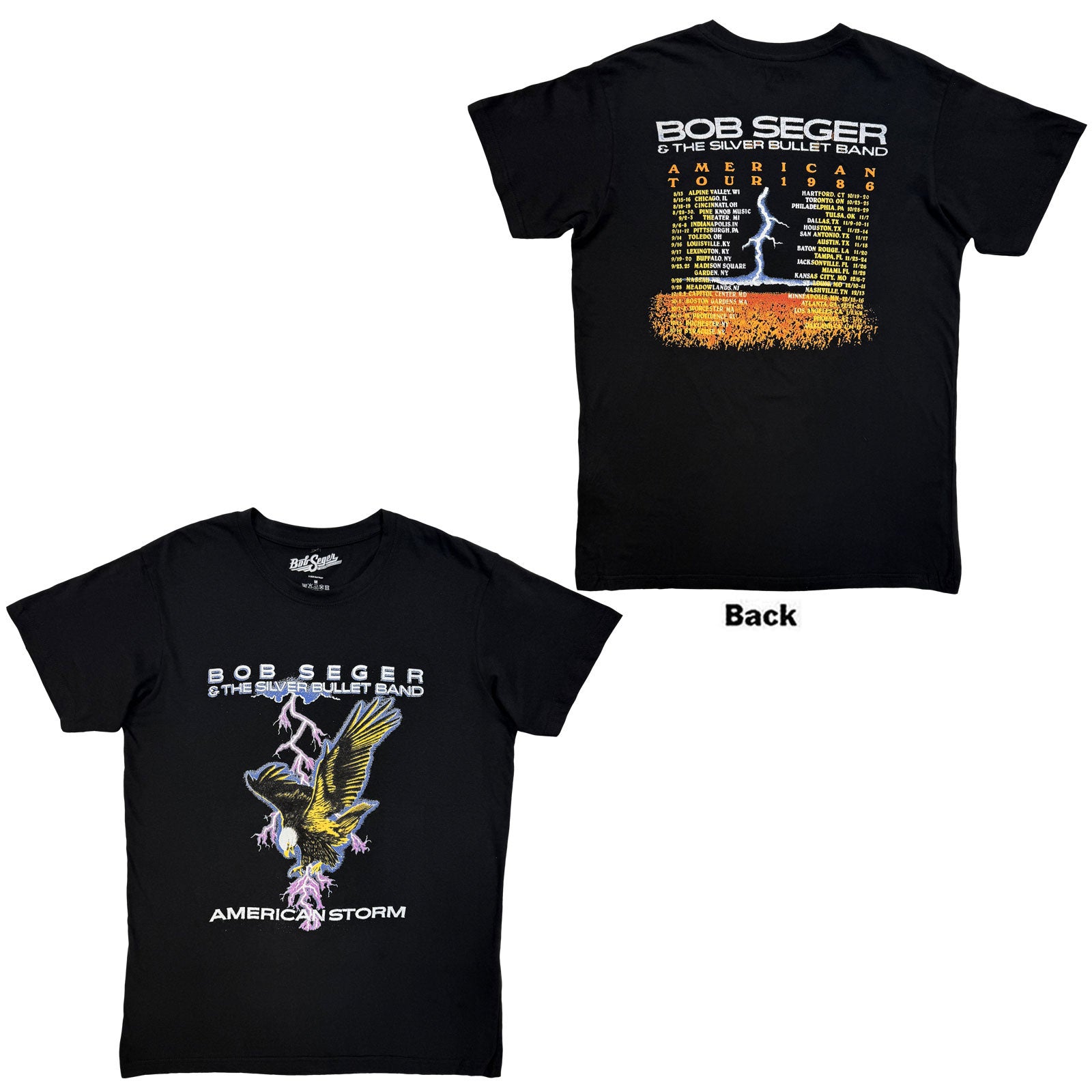 Bob Seger & The Silver Bullet Band: American Storm T-shirt – officielt merchandise