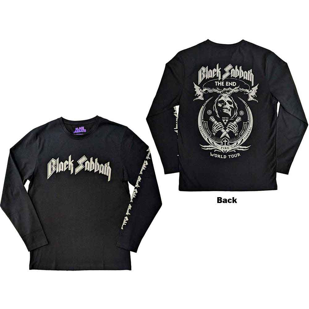 Black Sabbath: The End Mushroom Cloud (Back & Sleeve Print) Long Sleeve – officielt merchandise