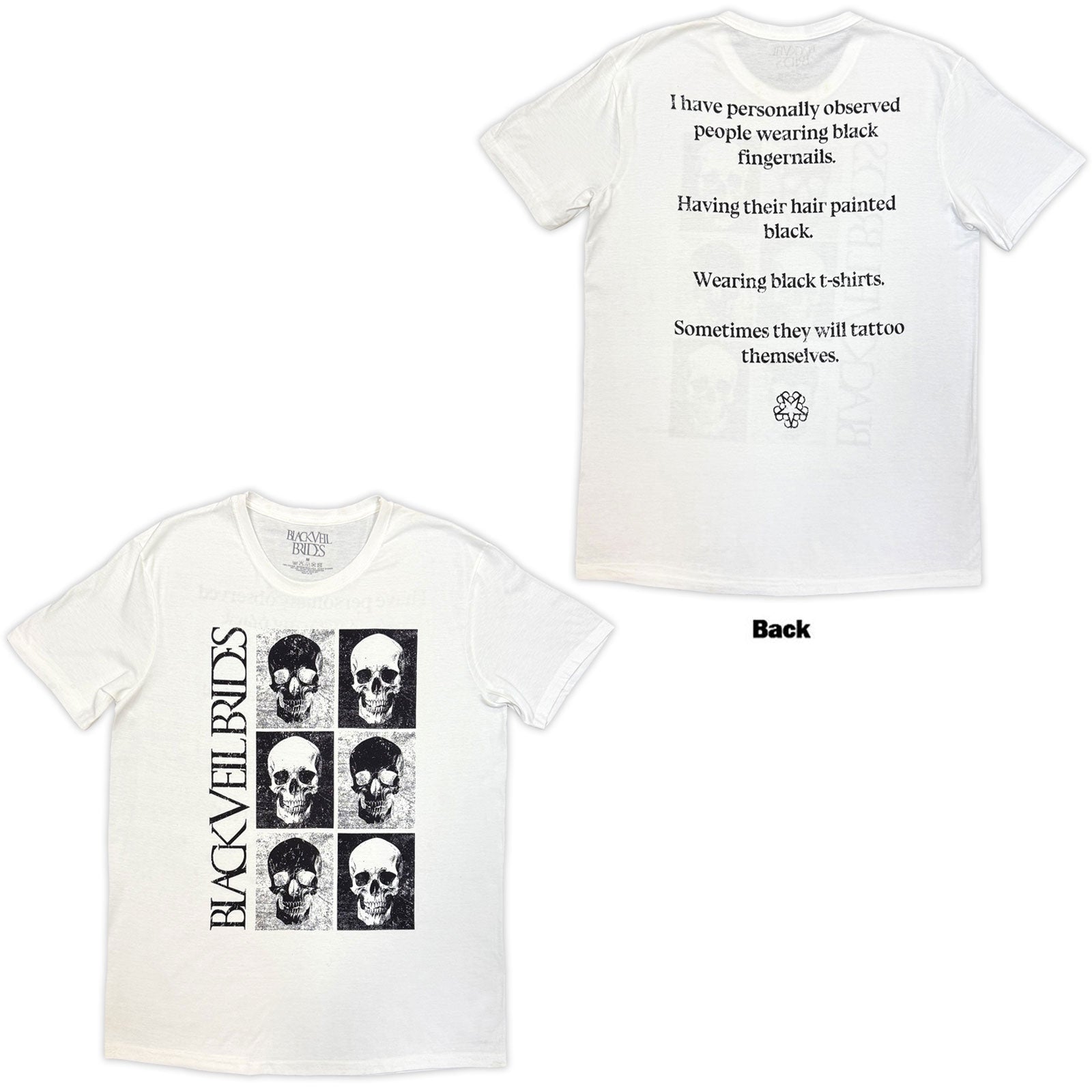Black Veil Brides: Skulls T-Shirt (Back Print)