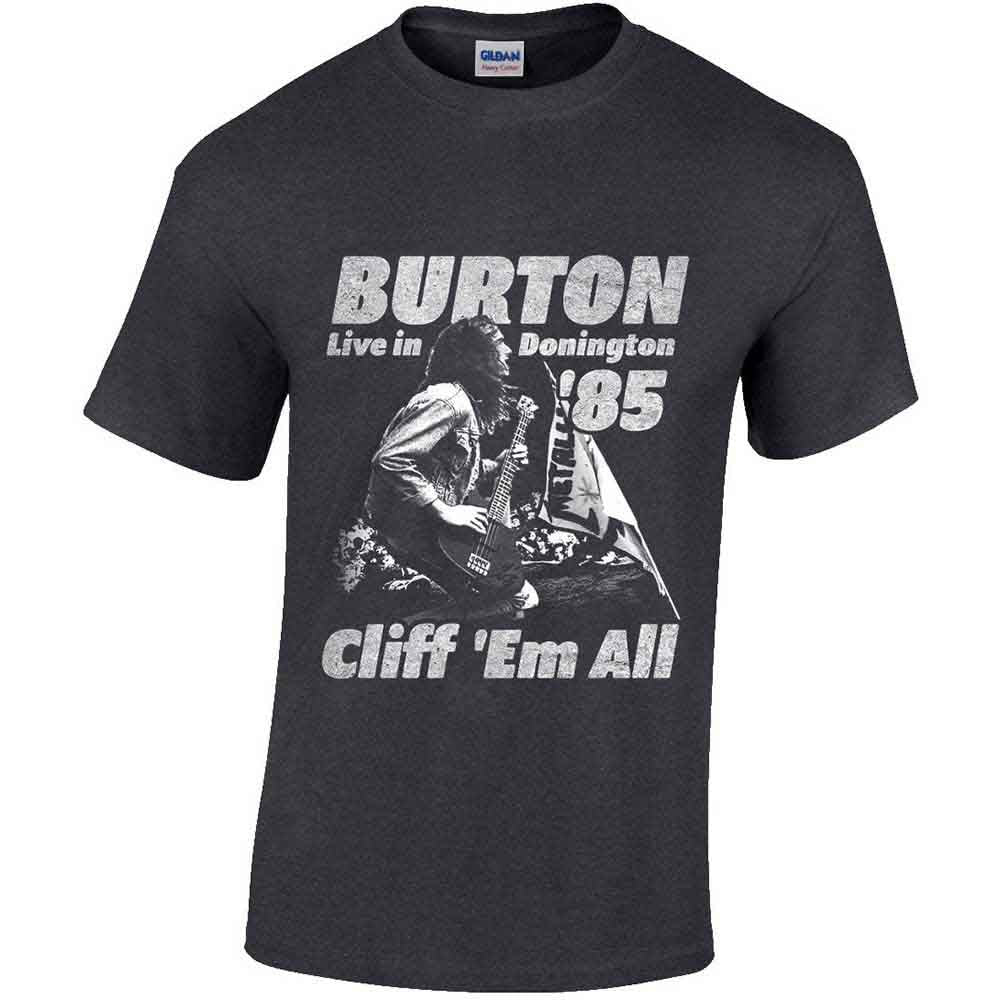 Cliff Burton: Flag Retro T-shirt – officielt merchandise