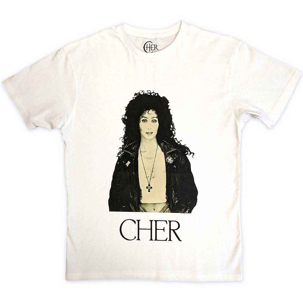 Cher: Leather Jacket T-shirt – officielt merchandise