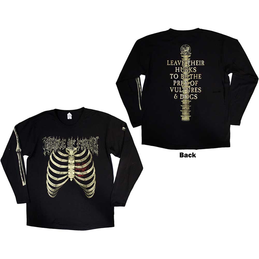 Cradle Of Filth: Skeleton Long Sleeve T-Shirt (Back Print)