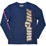 The Cure: Glitched Logo (Denim Blue) (Sleeve Print) Long Sleeve – officielt merchandise