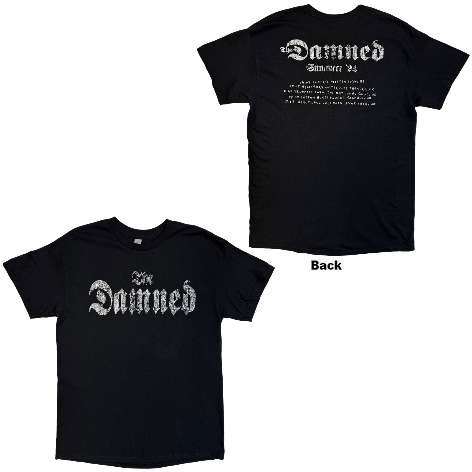 The Damned: Distressed Logo EU Tour Summer 24 (Ex - Tour) T-shirt – officielt merchandise