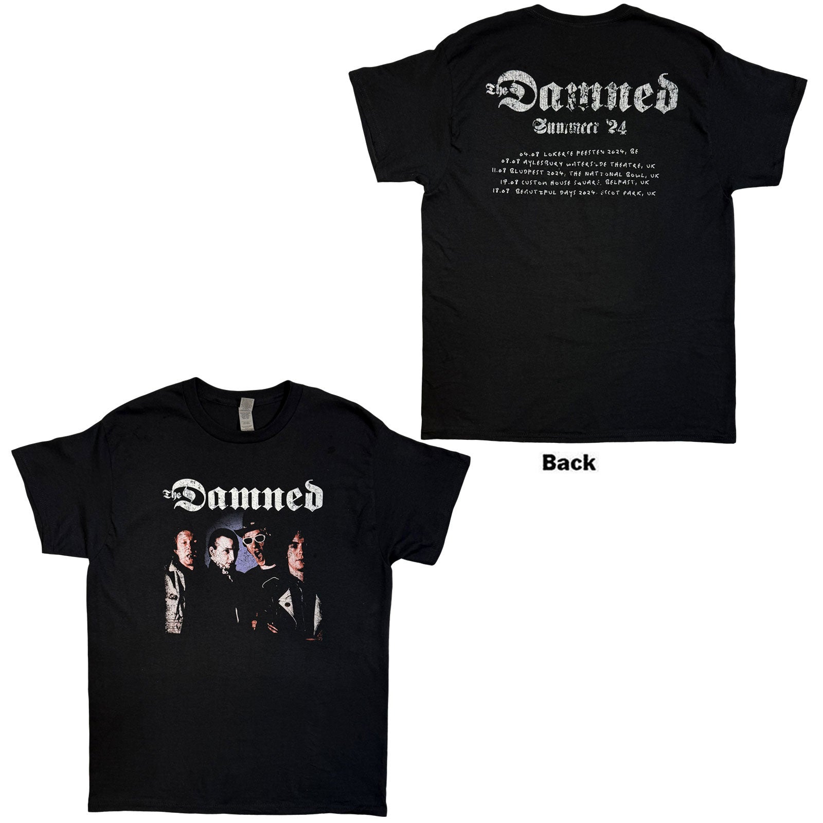 The Damned: Photo EU Tour Summer 24 (Ex - Tour) T-shirt – officielt merchandise