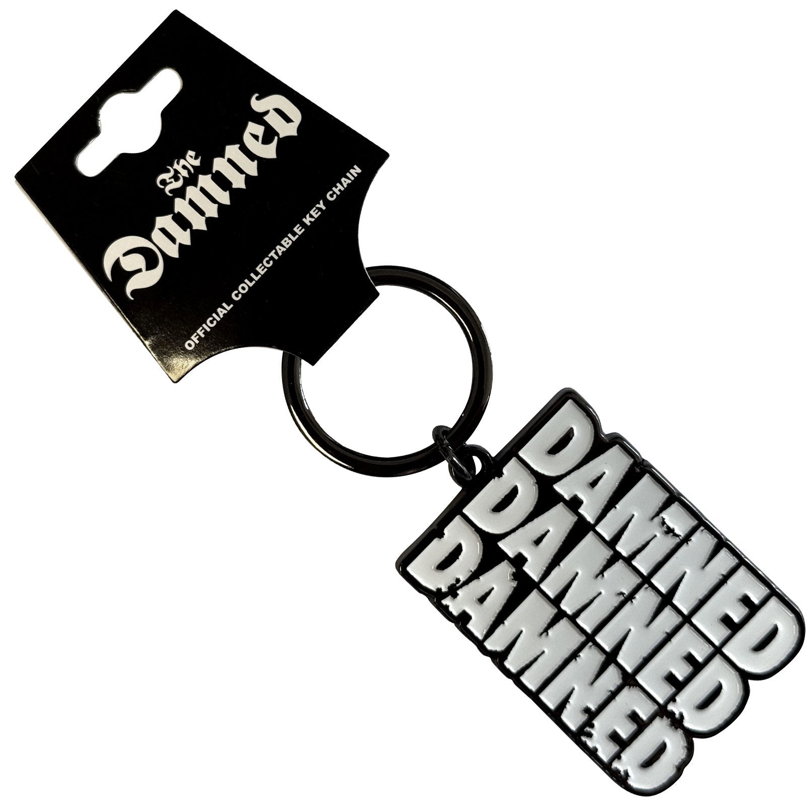 The Damned: Stacked Logo Nøglering – officielt merchandise