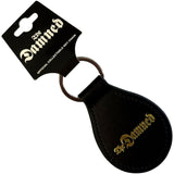 The Damned: Gold Gothic Logo Nøglering – officielt merchandise