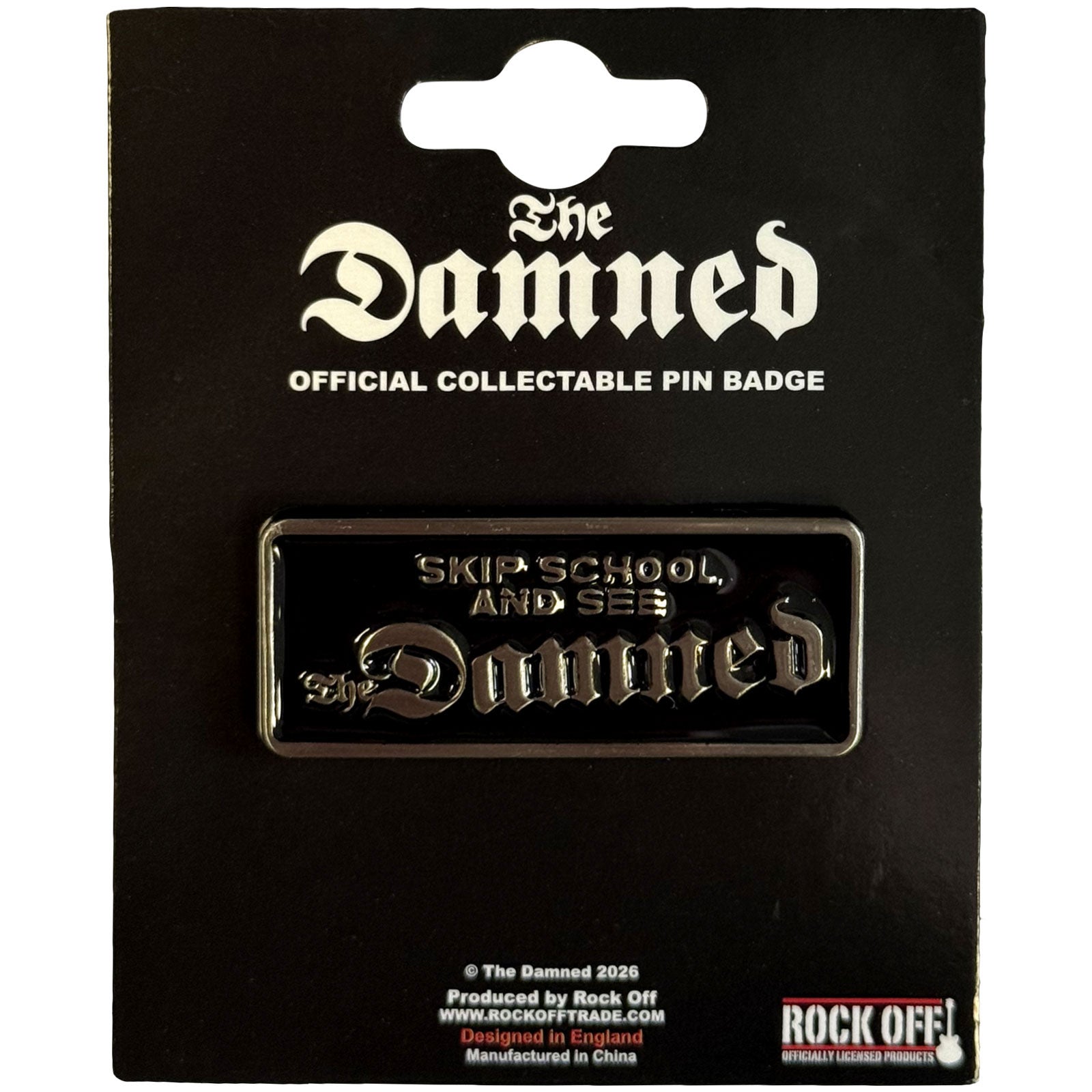 The Damned: Skip School Pin badge – officielt merchandise